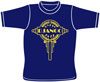 Gold Glitter Headstock Logo Style "Django" and "Gypsy Jazz" Blue T-Shirt