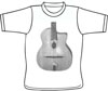 Distressed Gypsy Jazz Guitar Body White T-Shirt