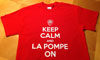 "Keep Calm And La Pompe" On Red T-Shirt