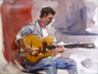 Watercolor by Tony Green - "ANGELO DEBARRE"