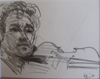 Drawing by Tony Green - "MANOUCHE VIOLINIST"