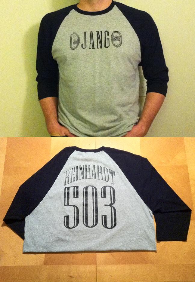 Distressed "DJANGO" Reinhardt #503 Gypsy Jazz Baseball Jersey