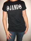 Women's Distressed "DJANGO" Gypsy Jazz Black T-Shirt