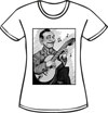 Women's Django Reinhardt B&W Caricature T-Shirt