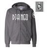 DELUXE Django Hooded Zip Sweatshirt With Sleeve Print