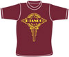 Gold Glitter Headstock Logo Style "Django" and "Gypsy Jazz" Burgundy T-Shirt
