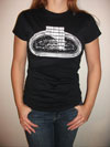 Women's Distressed D Hole "Grande Bouche" Gypsy Jazz Black T-Shirt