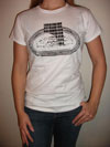 Women's Distressed D Hole "Grande Bouche" Gypsy Jazz White T-Shirt