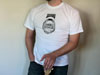 Distressed OVAL Hole "Petite Bouche" Gypsy Jazz White T-Shirt