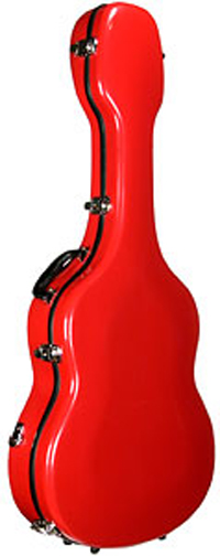 FIBERGLASS JUMBO GYPSY GUITAR CASE, RED